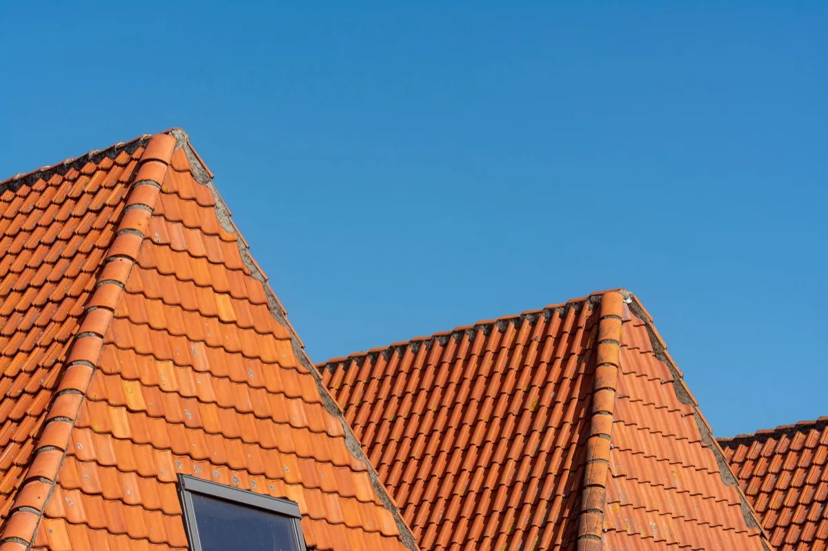 Clay barrel tile rooflines on homes in Pocatello, ID